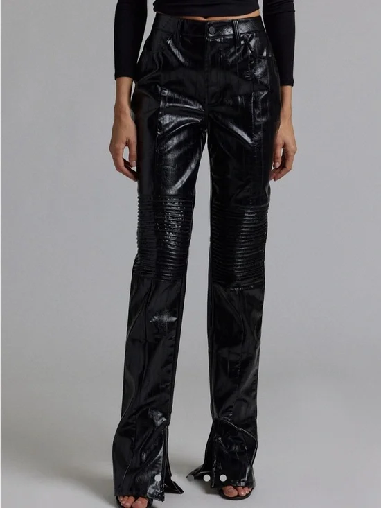 AFRM Dixon Faux Leather Straight Leg Pant - Picture 3 of 5